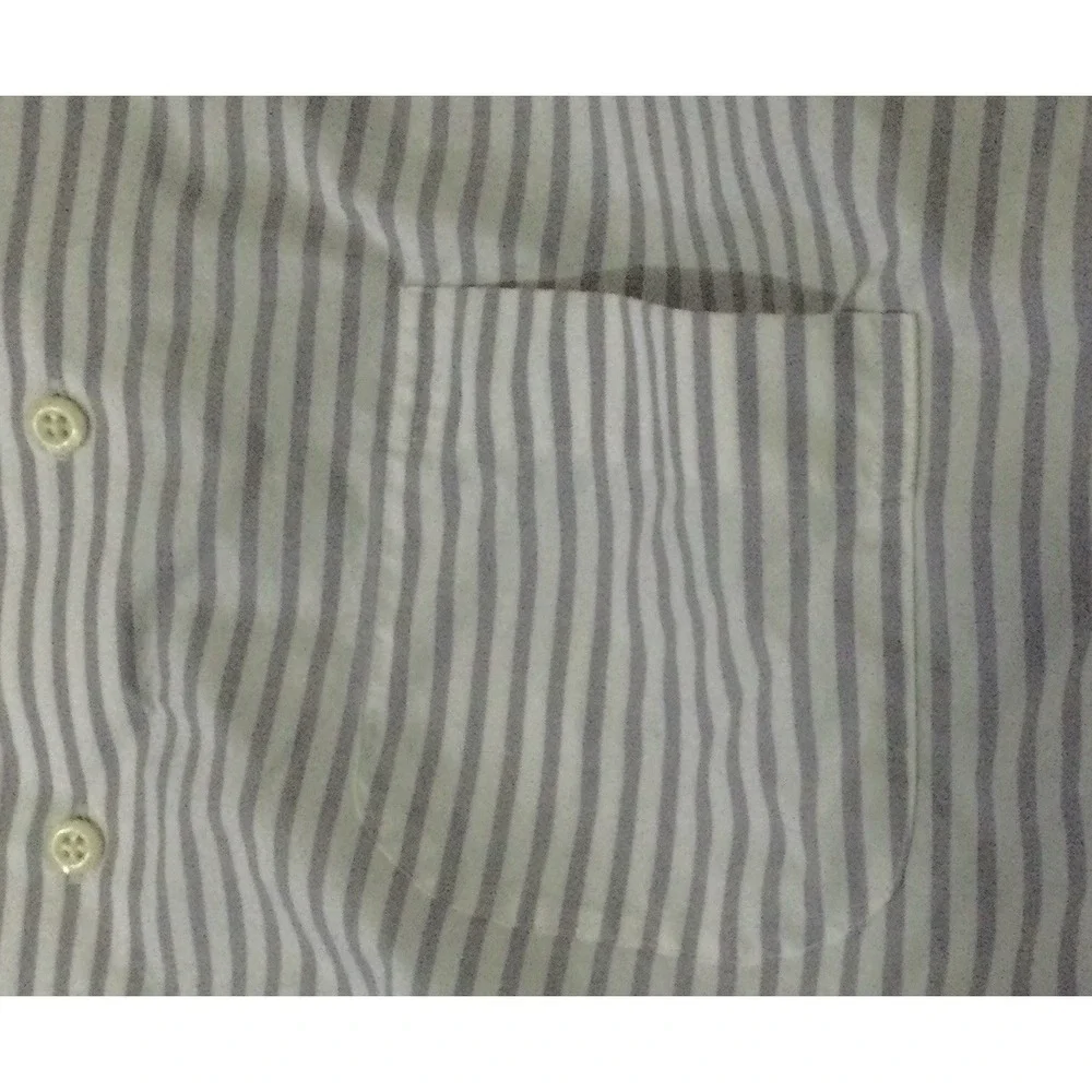 Vtg Peter Millar Shirt Men Size Large Purple white striped Button Up Long Sleeve - Picture 3 of 11